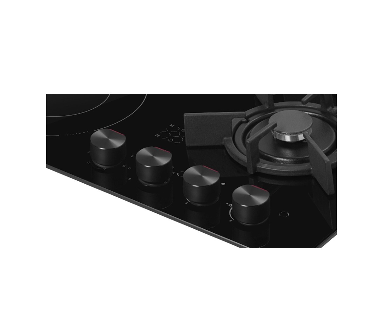 Hob Hansa combined (2 gas + 2 electrical), 59,2cm, Flex zone, black (BHMS61414030) - Şəkil 2