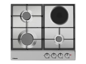Hob Hansa combined (3 gas + 1 electrical), 59cm, cast-iron, inox (BHMI610302)