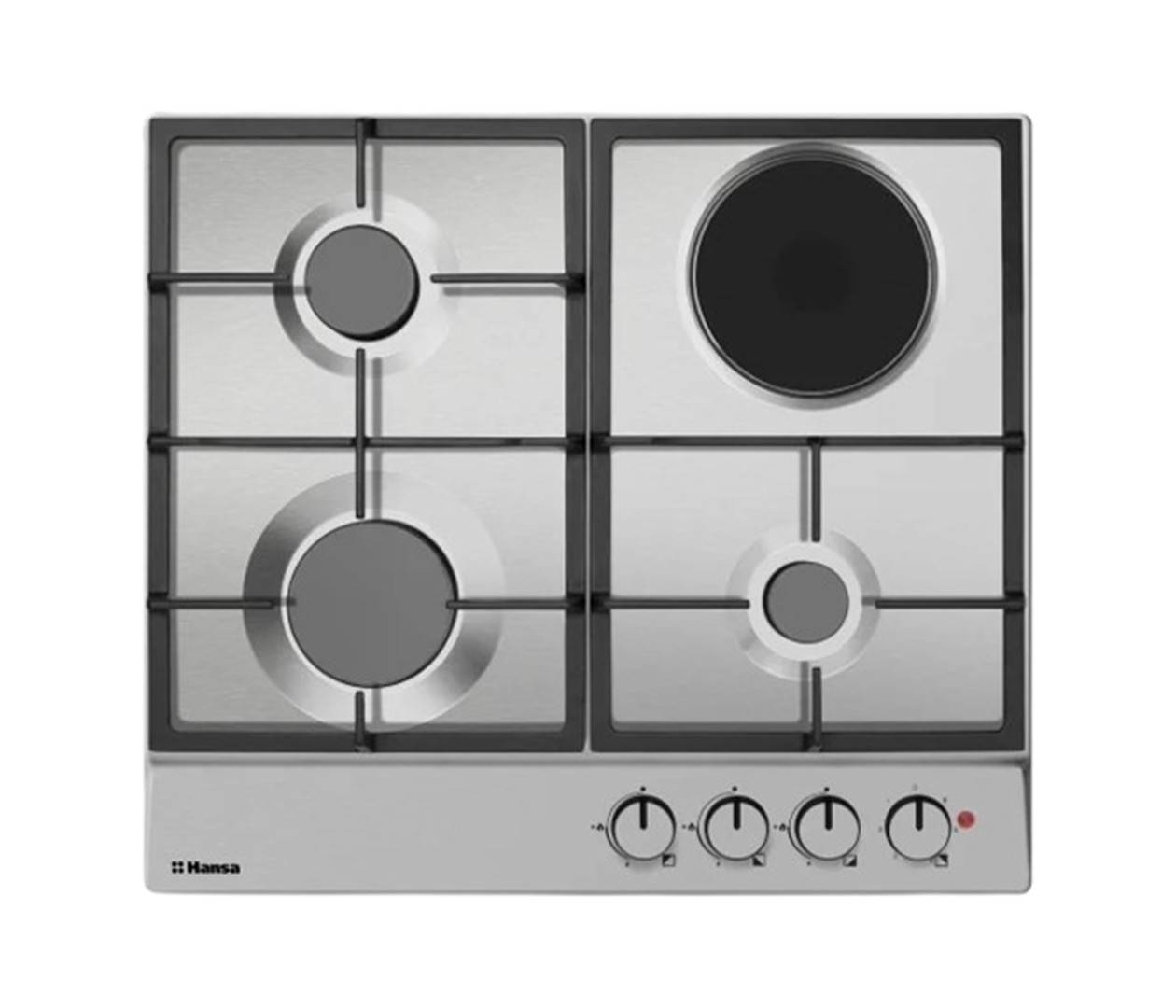 Hob Hansa combined (3 gas + 1 electrical), 59cm, cast-iron, inox (BHMI610302)